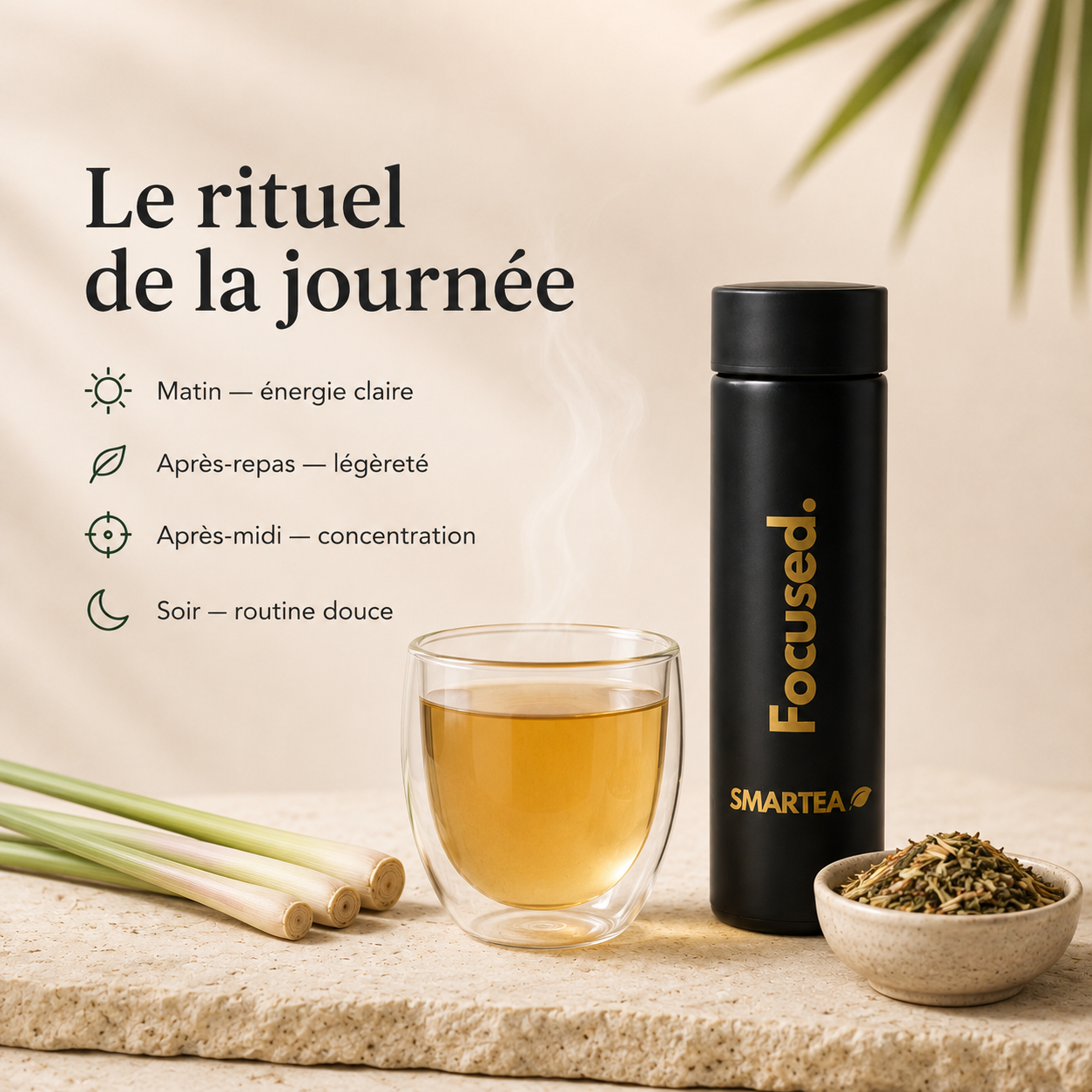 SMARTEA-Paket – Zitronengras-Mate + Infusionsflasche