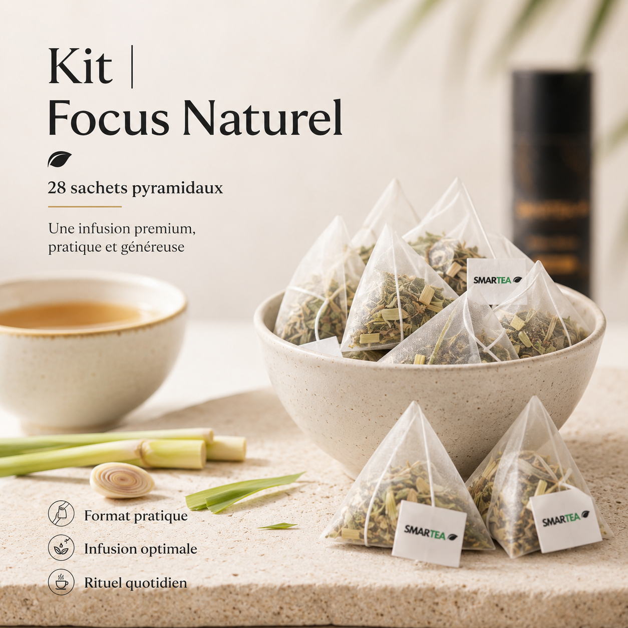 SMARTEA-Paket – Zitronengras-Mate + Infusionsflasche